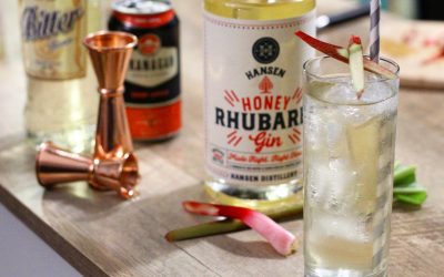 In the Loop (easy level cocktail) featuring Hansen’s Honey Rhubarb Gin